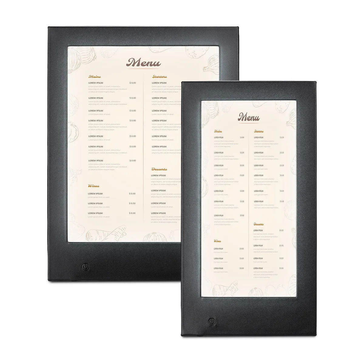 Yescom USA, Inc. Yescom USA, Inc. 26MNCSET004-L-1PL5X11-1PL8X11 LED backlit menu holder set accessory — product photo
