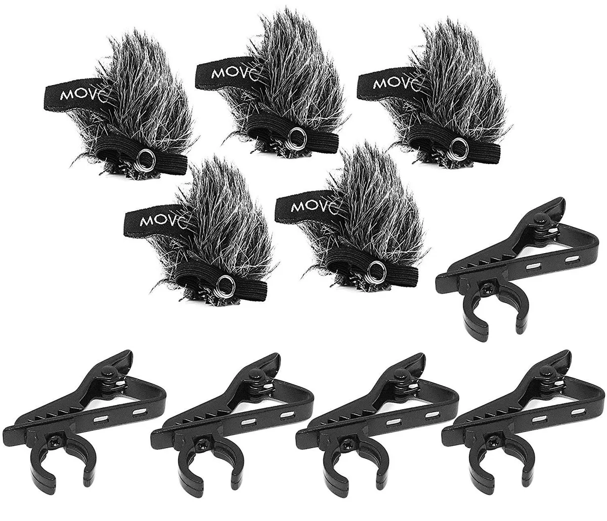 Movo Movo MCW8 5-Pack Lavalier Windscreens &amp; Clips for 12mm Capsules — product photo