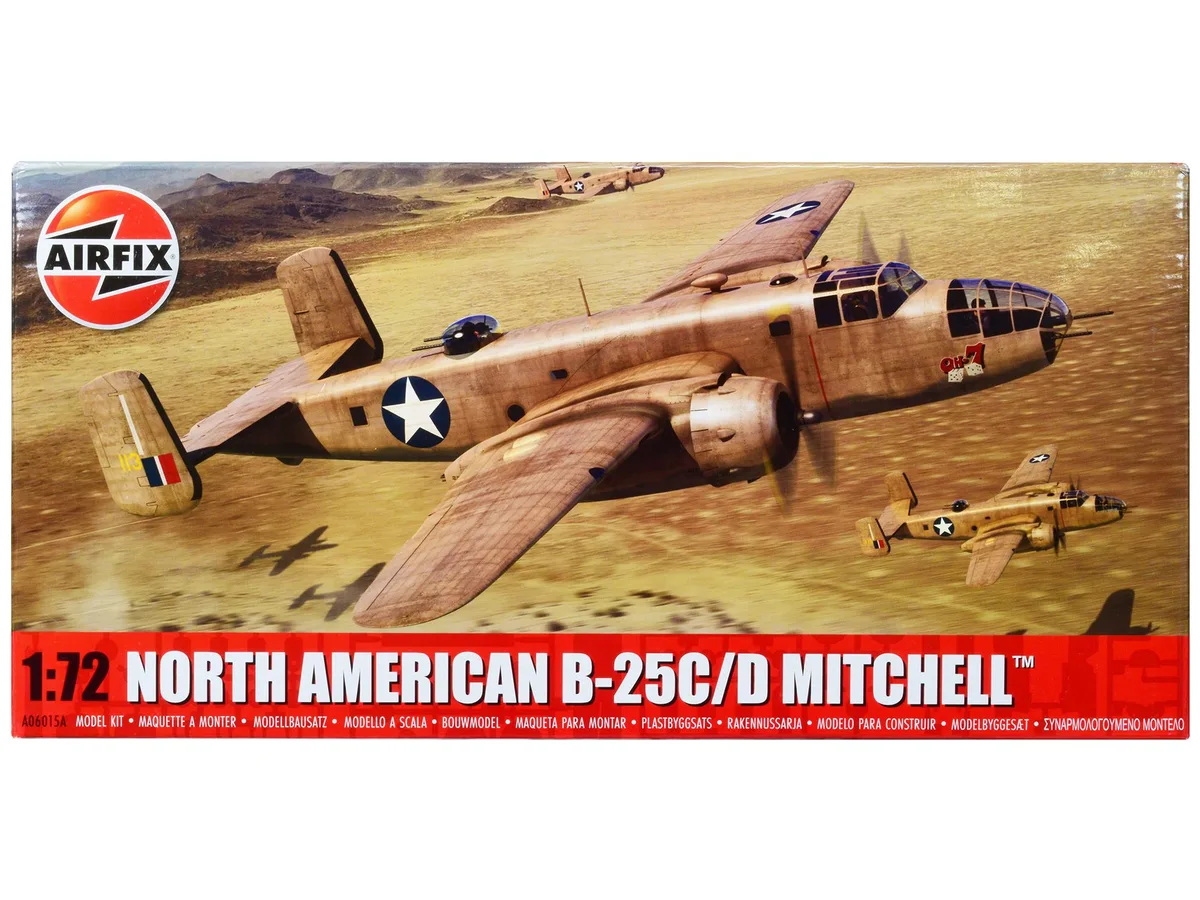 Airfix Airfix North American B-25C/D Mitchell Bomber 1/72 Level 3 Kit 166 Parts — product photo