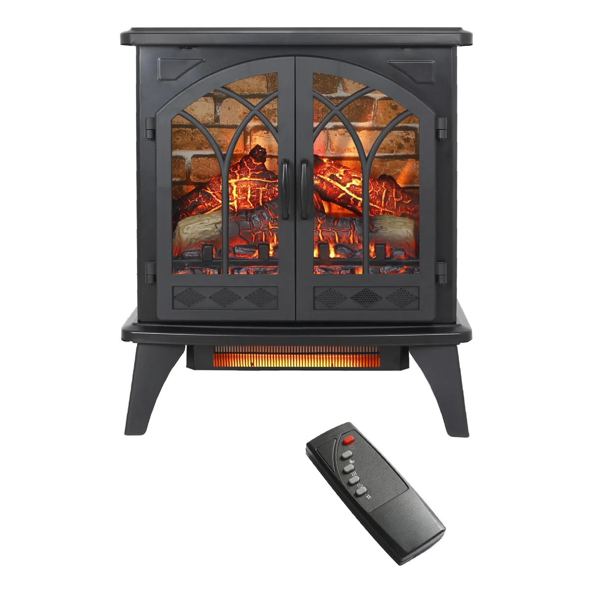 tuphen tuphen 24 inch 3D Flame Electric Infrared Quartz Fireplace Stove Antique Black — product photo