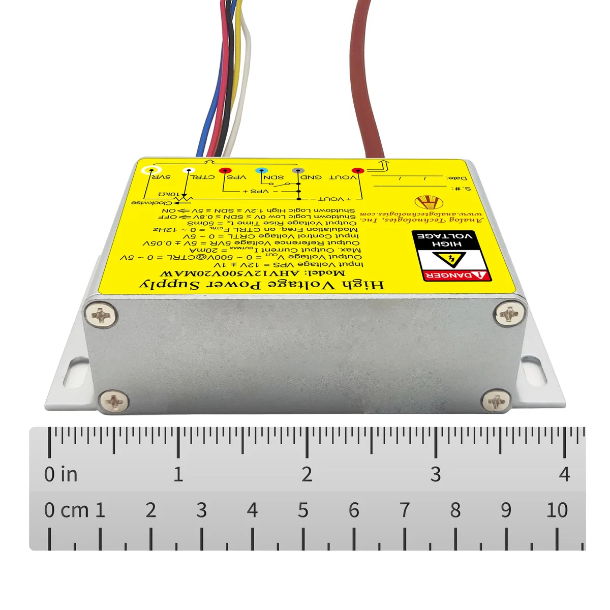 Analog Technologies, Inc. Analog Technologies, Inc. AHV12V500V20MAW DC-DC HV Power Supply Module 12V 500V 20mA — product photo