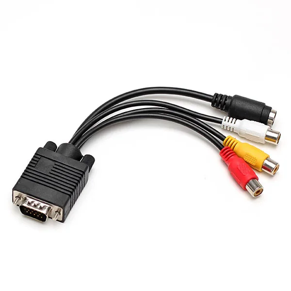 TeKit TeKit VGA to 3RCA + S-Video adapter cable 0.5 ft black — product photo