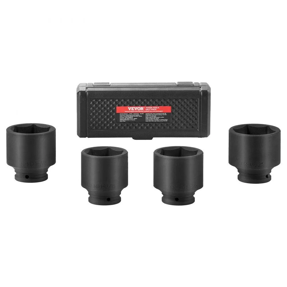 VEVOR VEVOR 1/2" Drive 6-Point 4-Piece SAE Axle Nut Impact Socket Set — product photo
