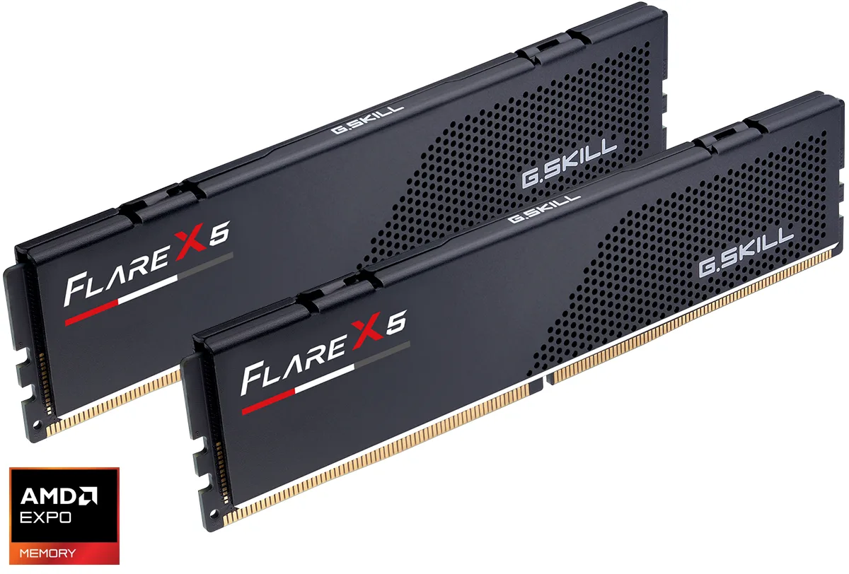 G.SKILL G.SKILL Flare X5 32GB (2×16GB) DDR5-6000 CL28 desktop RAM F5-6000J2836G16GX2-FX5 — product photo