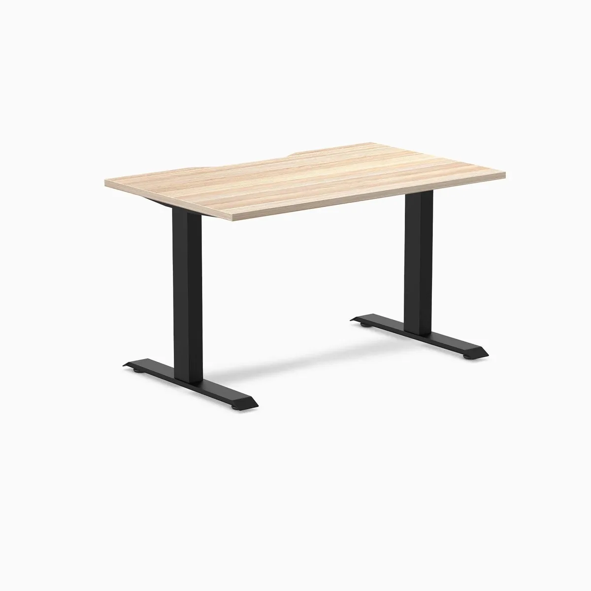 Desky Desky Zero Scalloped Laminate Desk Classic Oak Matte Black 47.2 x 29.5 in — product photo