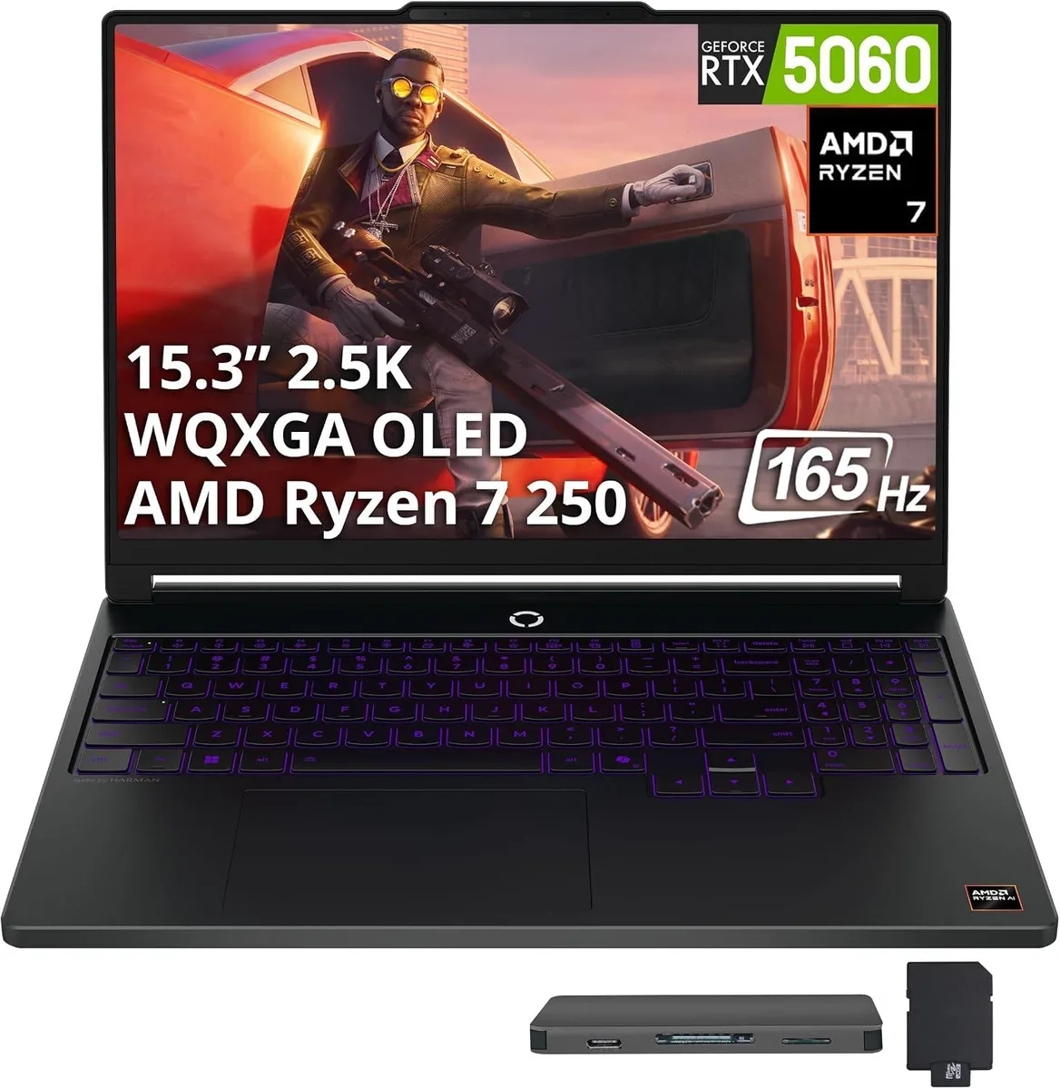 Lenovo Lenovo Legion 15.3" WQXGA 165Hz Ryzen 7 250 RTX 5060 32GB DDR5 2TB SSD+1TB Dock Eclipse Black — product photo