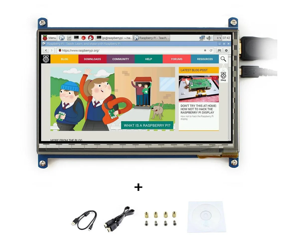 LORDWORLD LORDWORLD 7inch 800x480 Capacitive Touch HDMI LCD development board — product photo