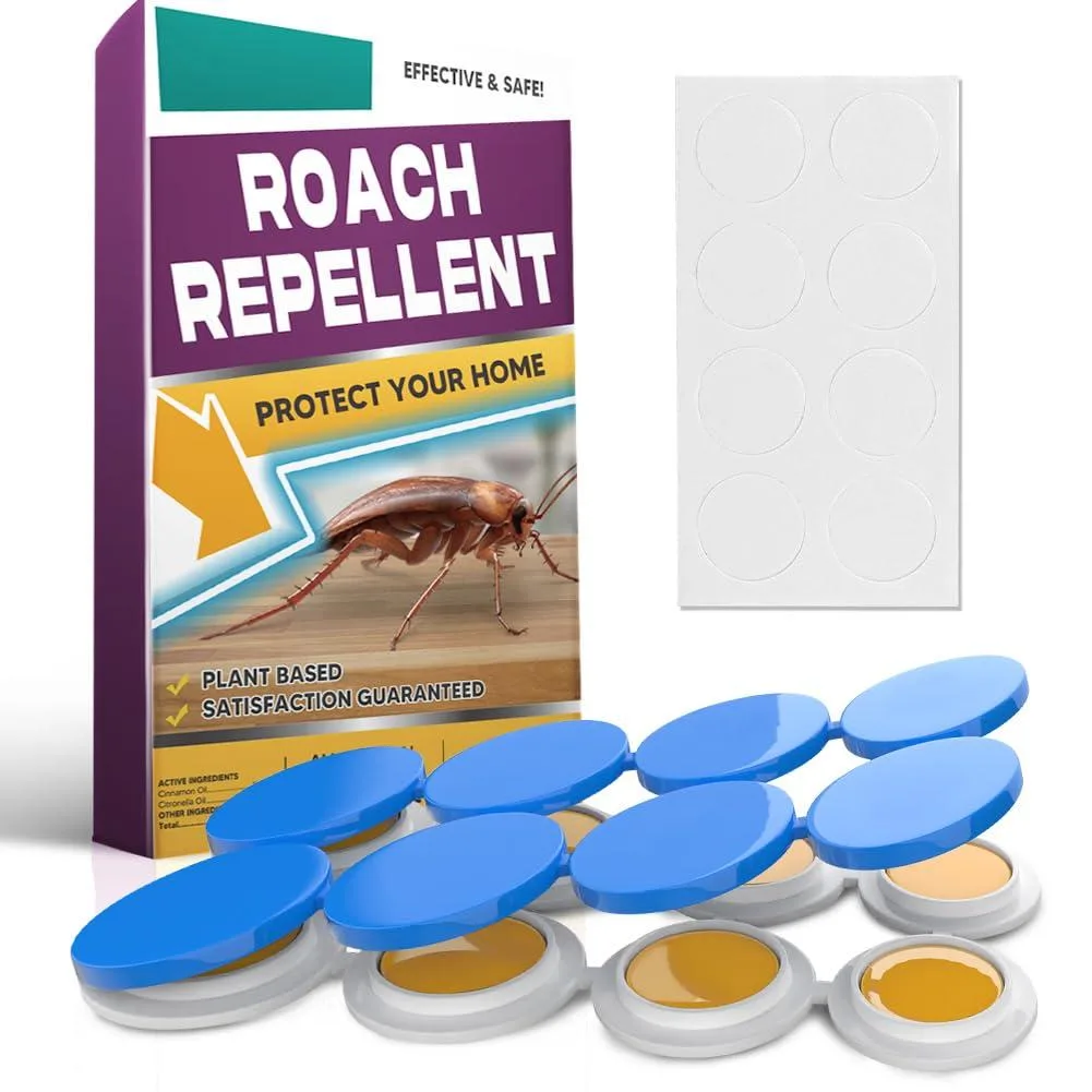 Eight small pouches of natural roach repellent in a bag