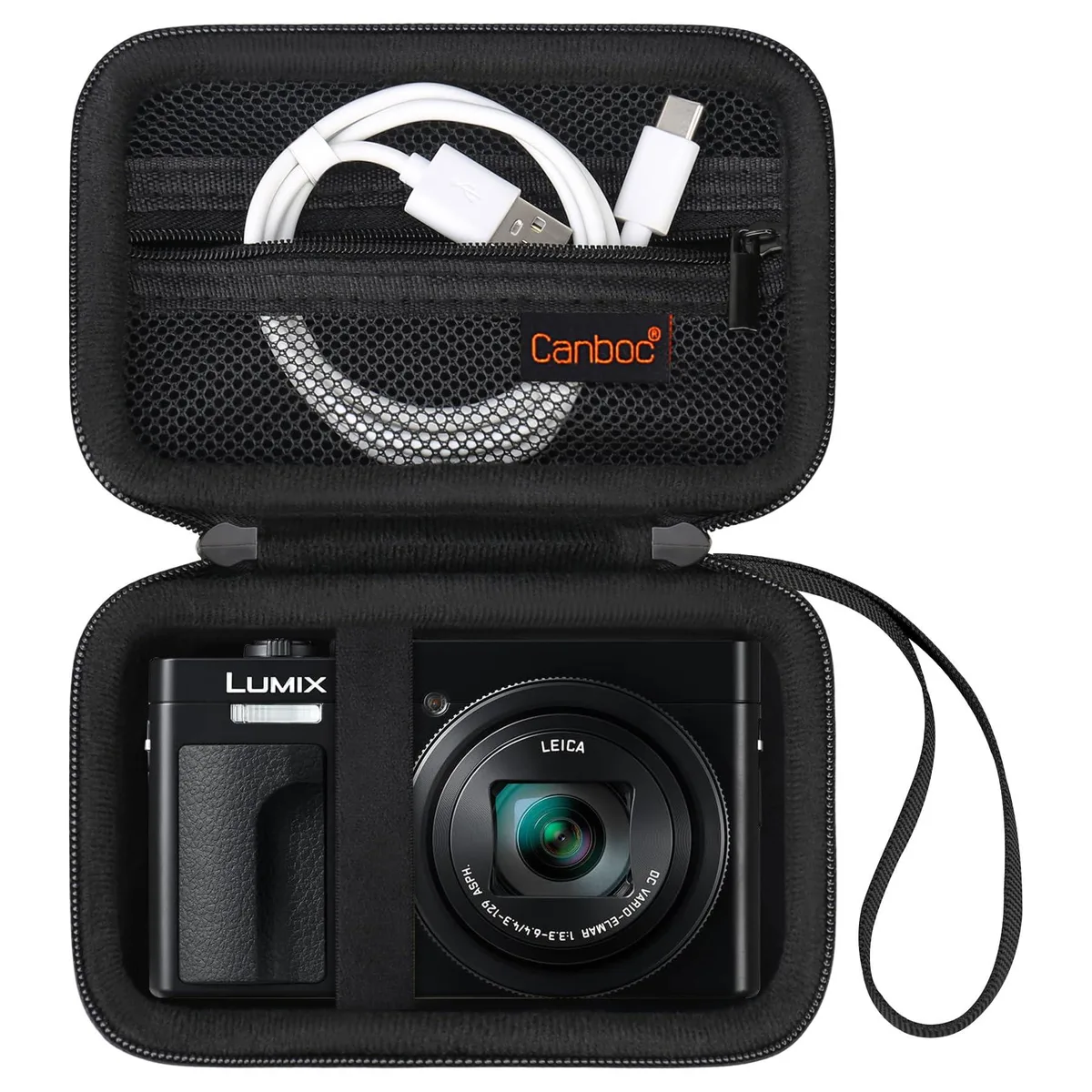 Canboc U77B Hard Camera Case for Panasonic Lumix ZS99 TZ99 ZS300 LX10 ZS80 ZS100 ZS70 ZS200 Black — product photo