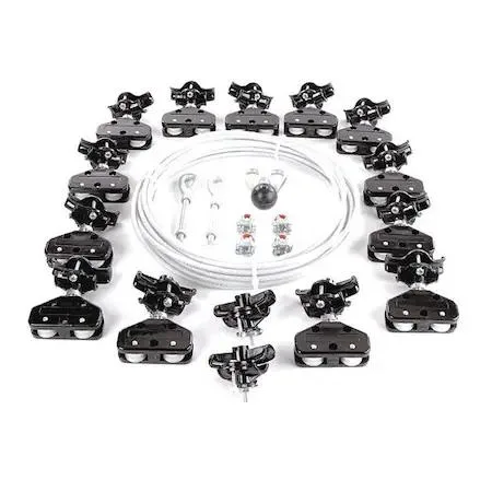 Dayton Dayton 33N210 Festoon System Kit, 1/4 in rope, 80 ft track, 13 trolleys — product photo