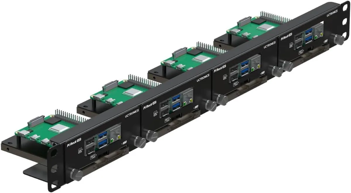 MCDODO MCDODO 19 1U Rack Mount for 4 Raspberry Pi &amp; 4 SSDs — product photo