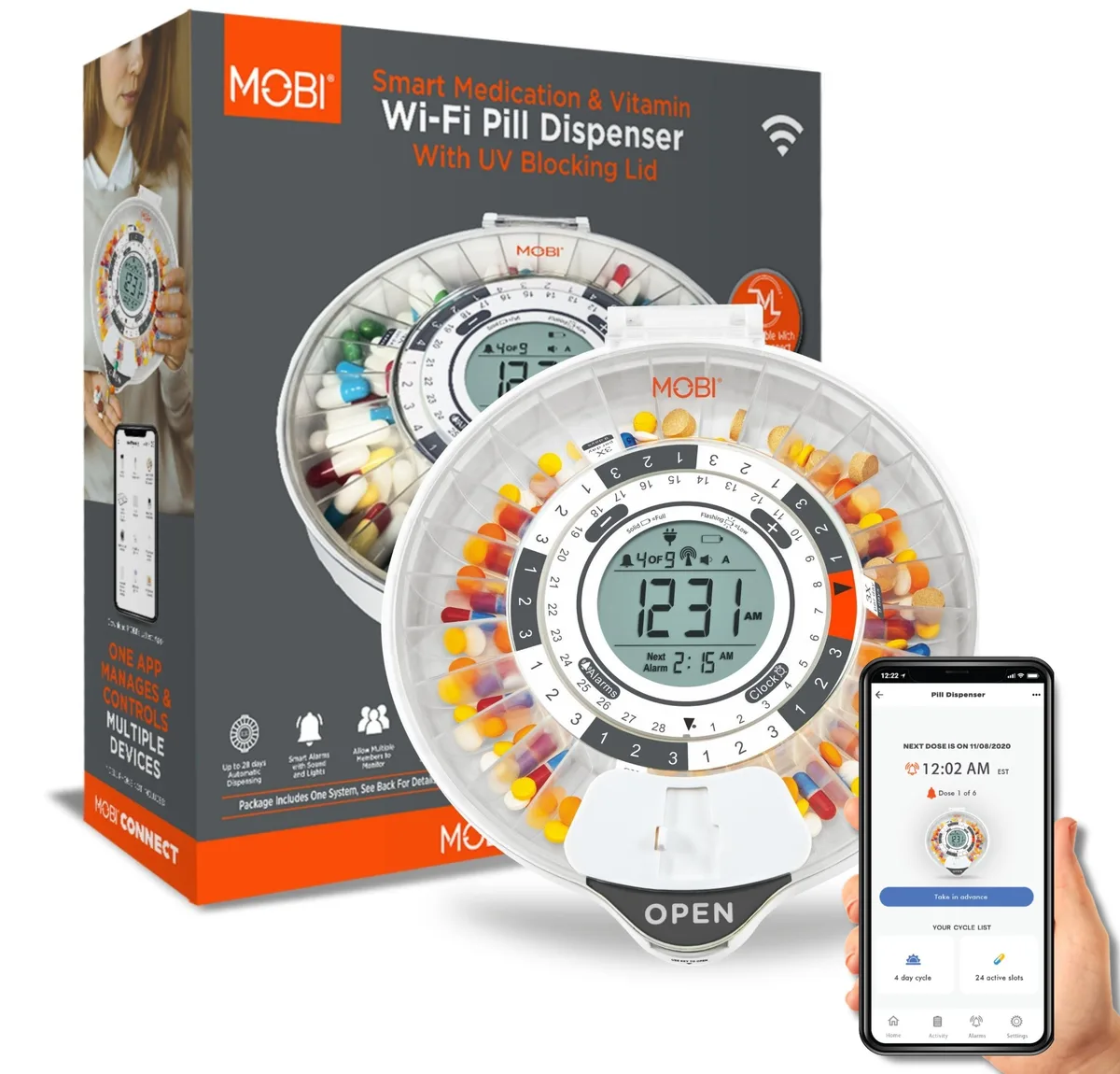 Mobi Mobi 70678 28 Day Automatic Pill Dispenser Home Health Care — product photo