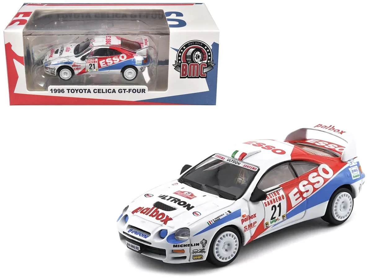 BM Creations BM Creations Toyota Celica GT-Four #21 Rallye Sanremo 1996 1/64 Diecast with Extra Wheels — product photo