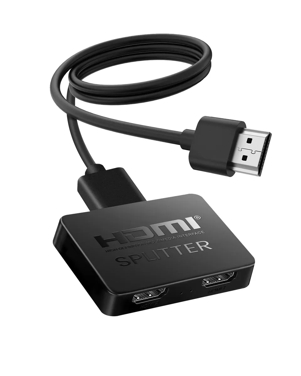 BUCIER BUCIER HDMI Splitter 1x2 4K Mirror Only 10.2 Gbps internal power cable — product photo
