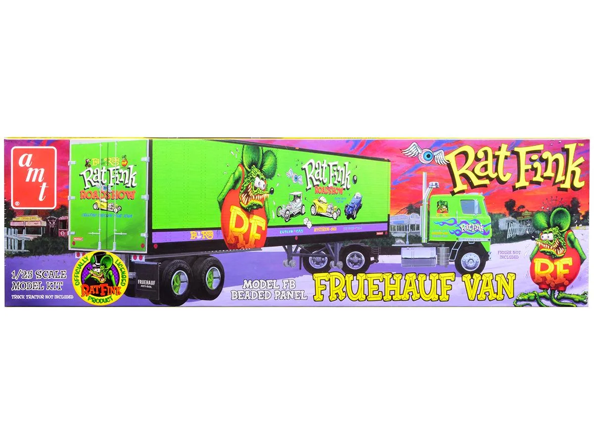 AMT AMT 1292 Fruehauf FB Beaded Panel Van Trailer "Rat Fink" 1/25 Scale Model Kit — product photo