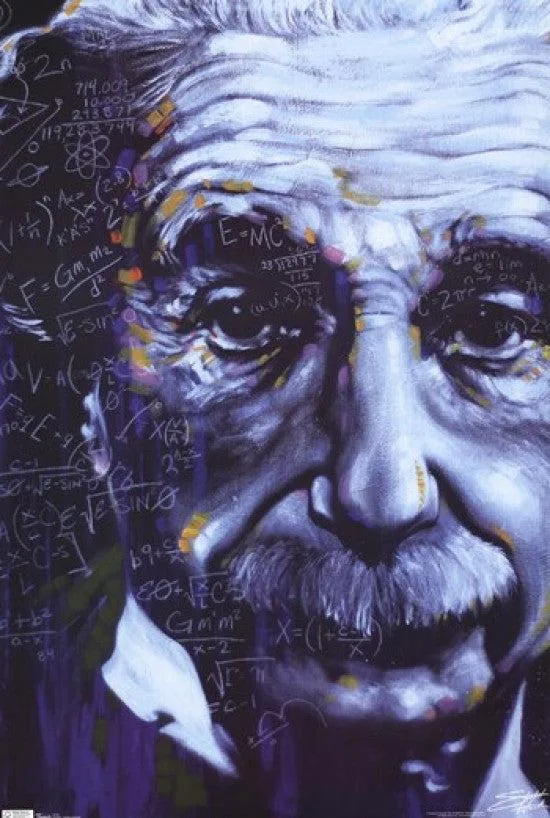 Poster print Albert Einstein Artistic Formulas 24 x 36 inches
