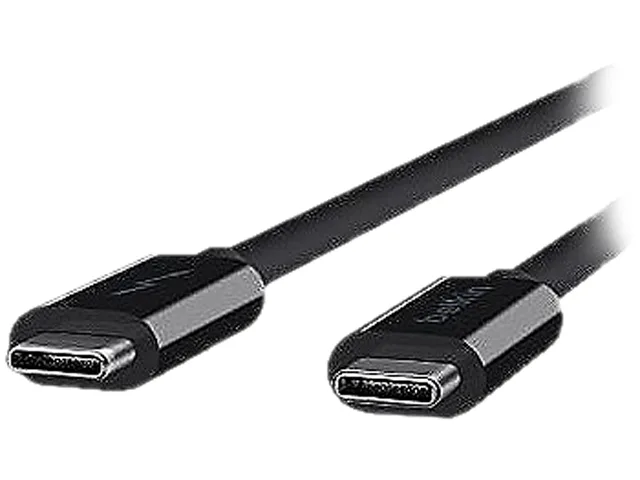 Black USB-C to USB-C cable, 3.28 ft, Thunderbolt 3 connectors