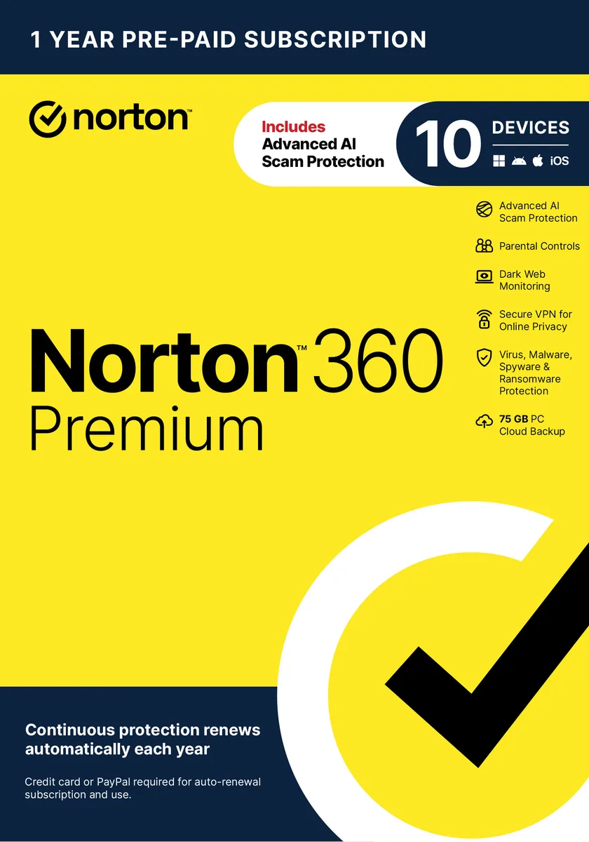 Norton Norton 21389946 360 Premium Antivirus 10 Devices — product photo
