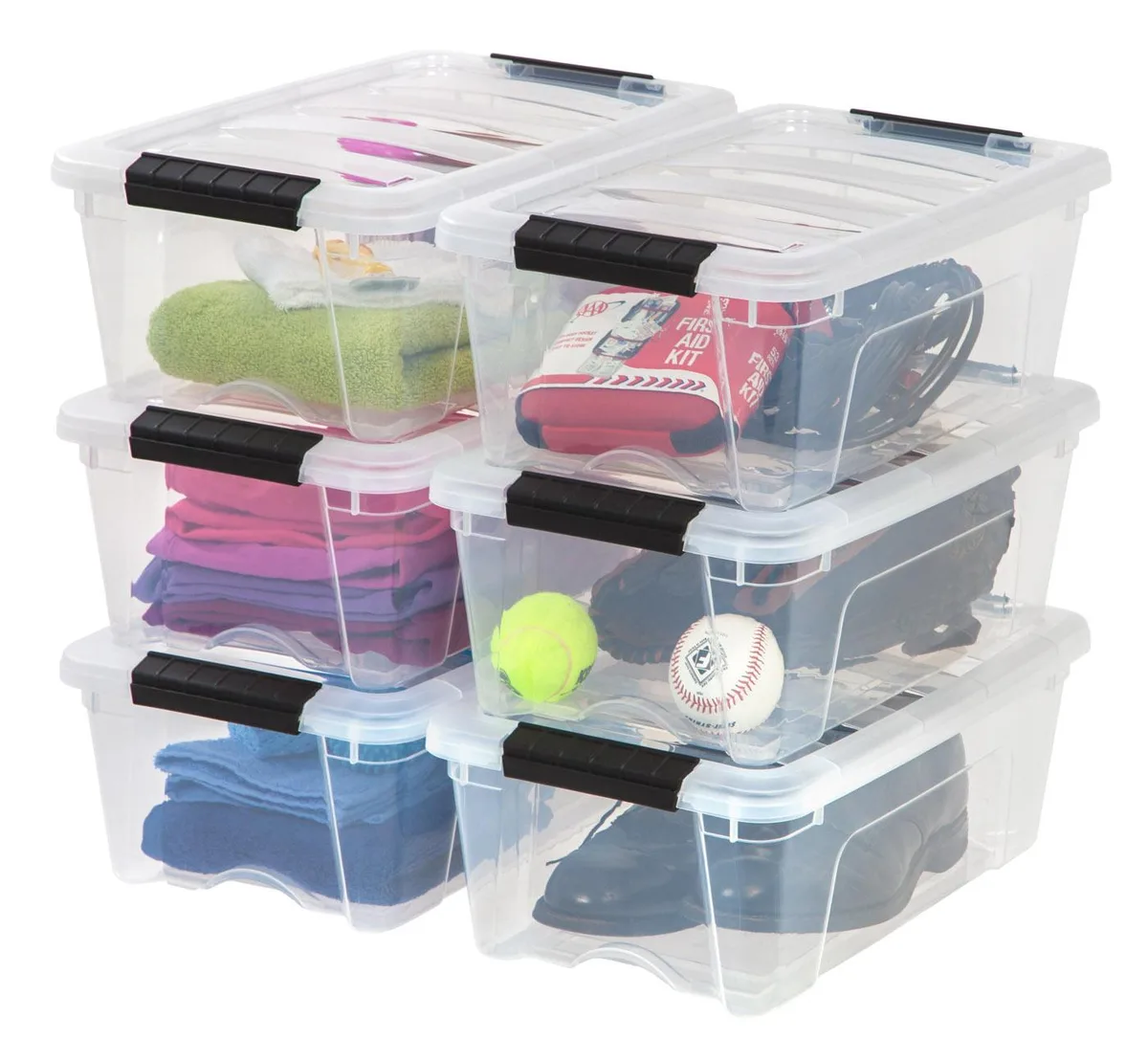 IRIS USA, INC. IRIS USA, INC. 13 Qt Stackable Storage Bins with Lids 6 Pack Clear — product photo
