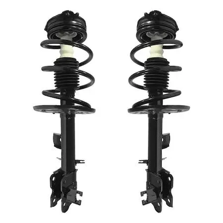 Pair of silver complete front strut assemblies with springs