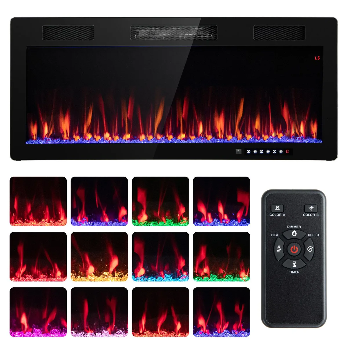 SlickBlue SlickBlue Electric Fireplace 40 Inch Recessed Wall Mounted 2x6 Stud — product photo