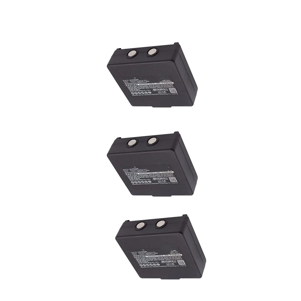 Black rectangular Ni-MH battery pack, 60 by 55 by 22 millimetres