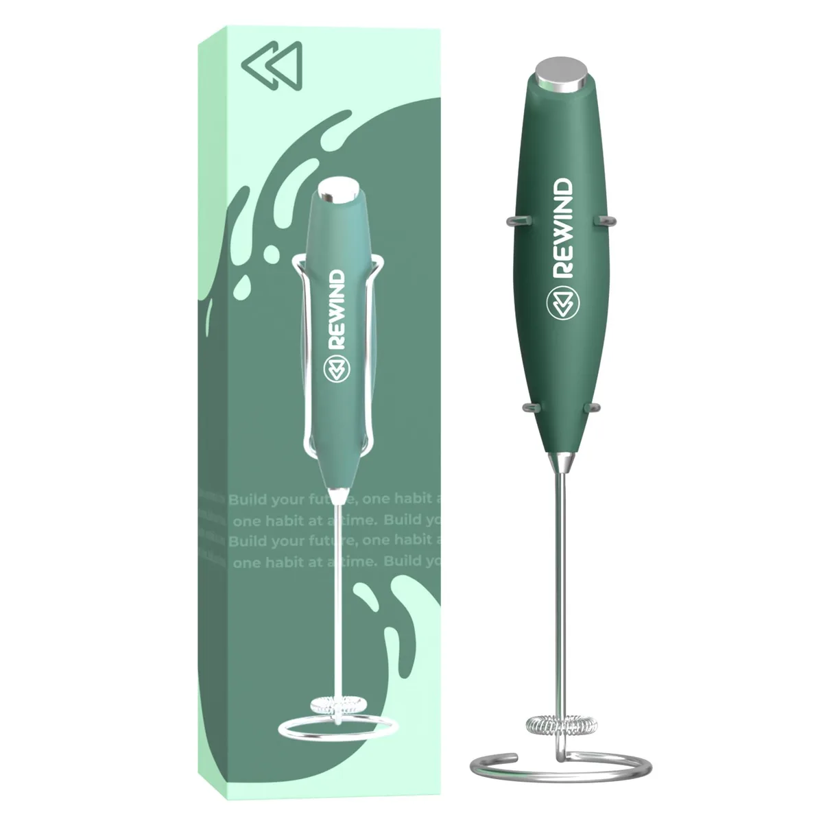  Brentwood Rewind Greens Frother Handheld with Stand White 120 V — product photo