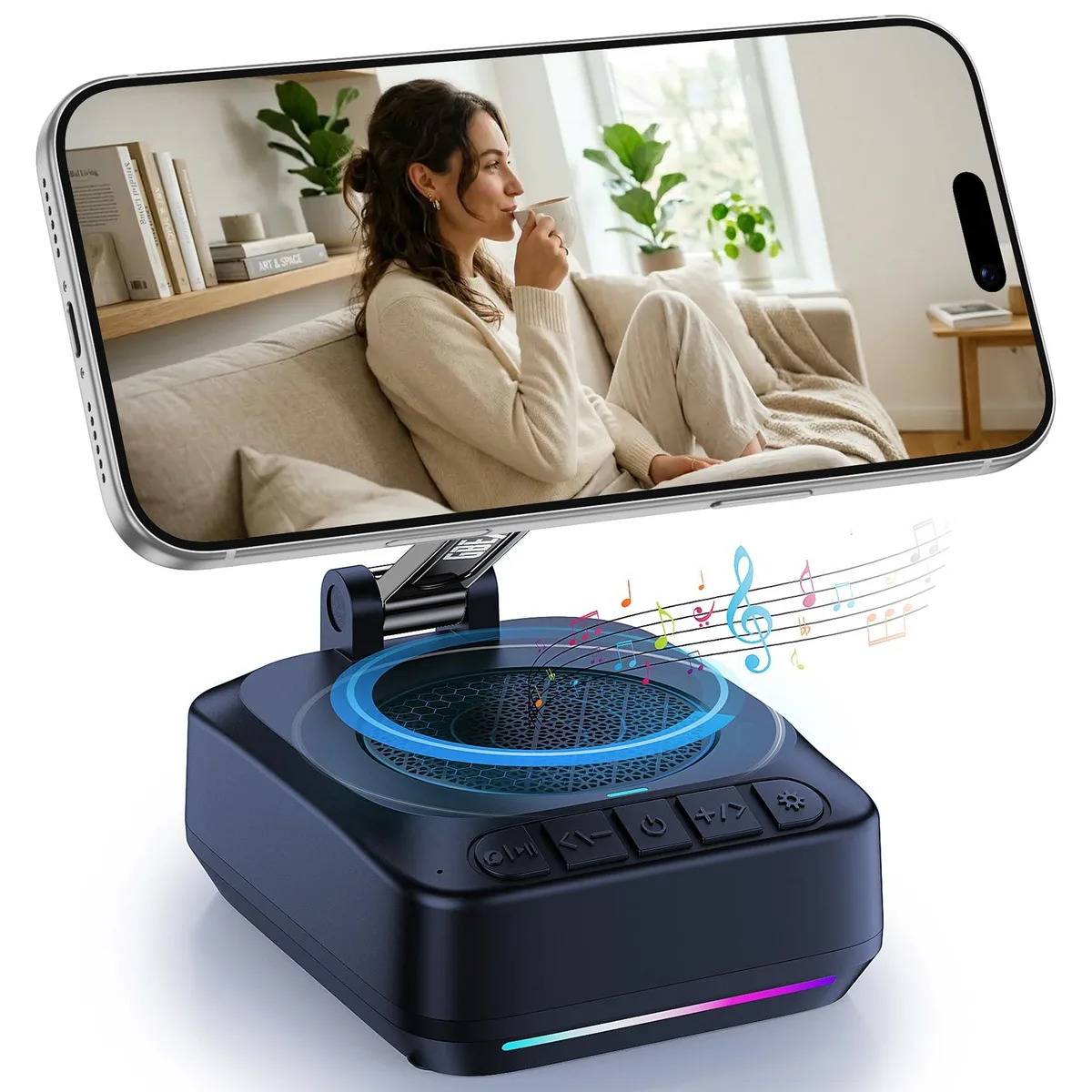GBEAST BH009A Phone Stand Bluetooth Speaker Blue — product photo