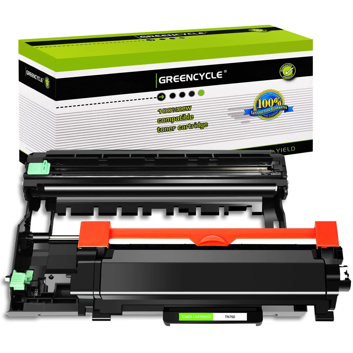 GREENCYCLE GREENCYCLE TN760 toner cartridge &amp; DR730 drum unit (1+1 pack) — product photo