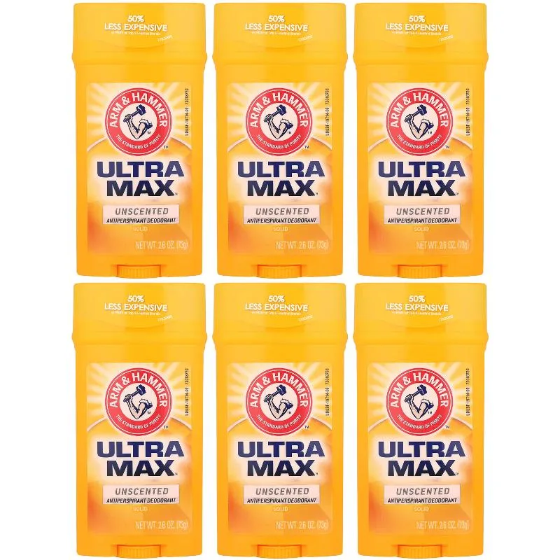 Arm &amp; Hammer Arm &amp; Hammer ARMH-DS-UMAX-2606 Unscented Deodorant 2.6 oz 6-Pack Skin Care — product photo