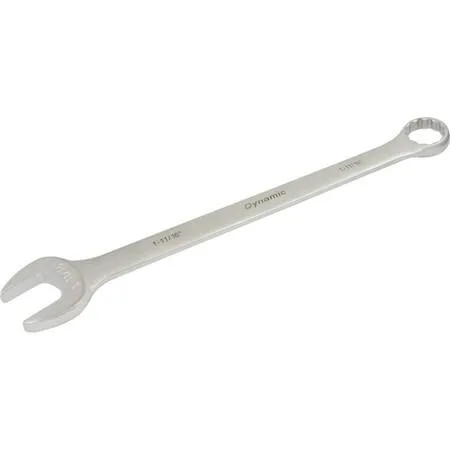 Dynamic 1-11/16 inch 12 point combination wrench with satin chrome finish