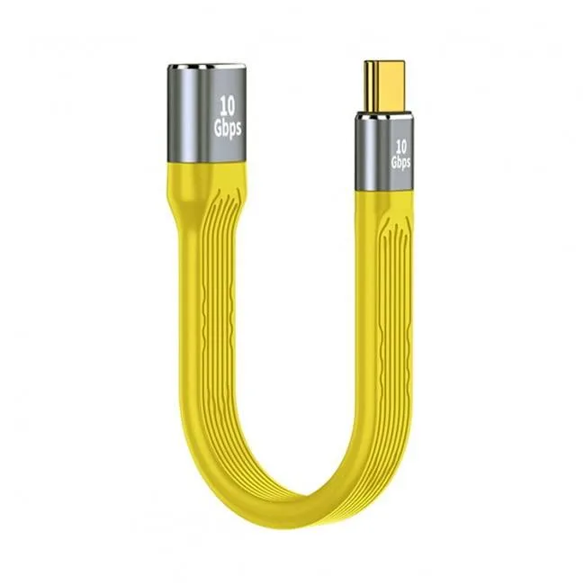 Vszerda Vszerda UC-063-0.13Y-XY USB 3.1 Type C Male to USB 3.0 Type A Female OTG Flat Slim FPC Yellow Cable 13cm — product photo