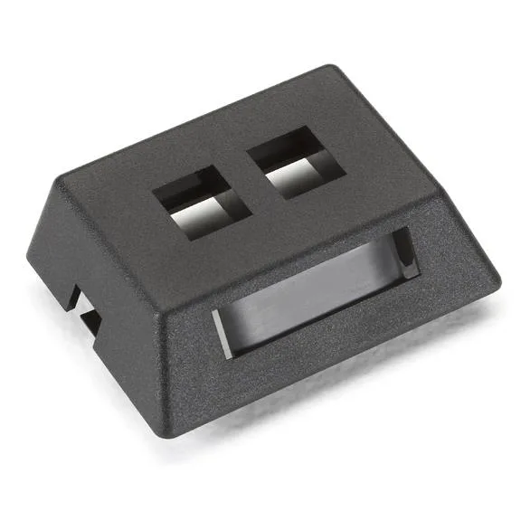 Black Box Corporation Black Box Corporation WPT459-MF 2-Port Modular Furniture Wallplate Switch Plate, Black — product photo