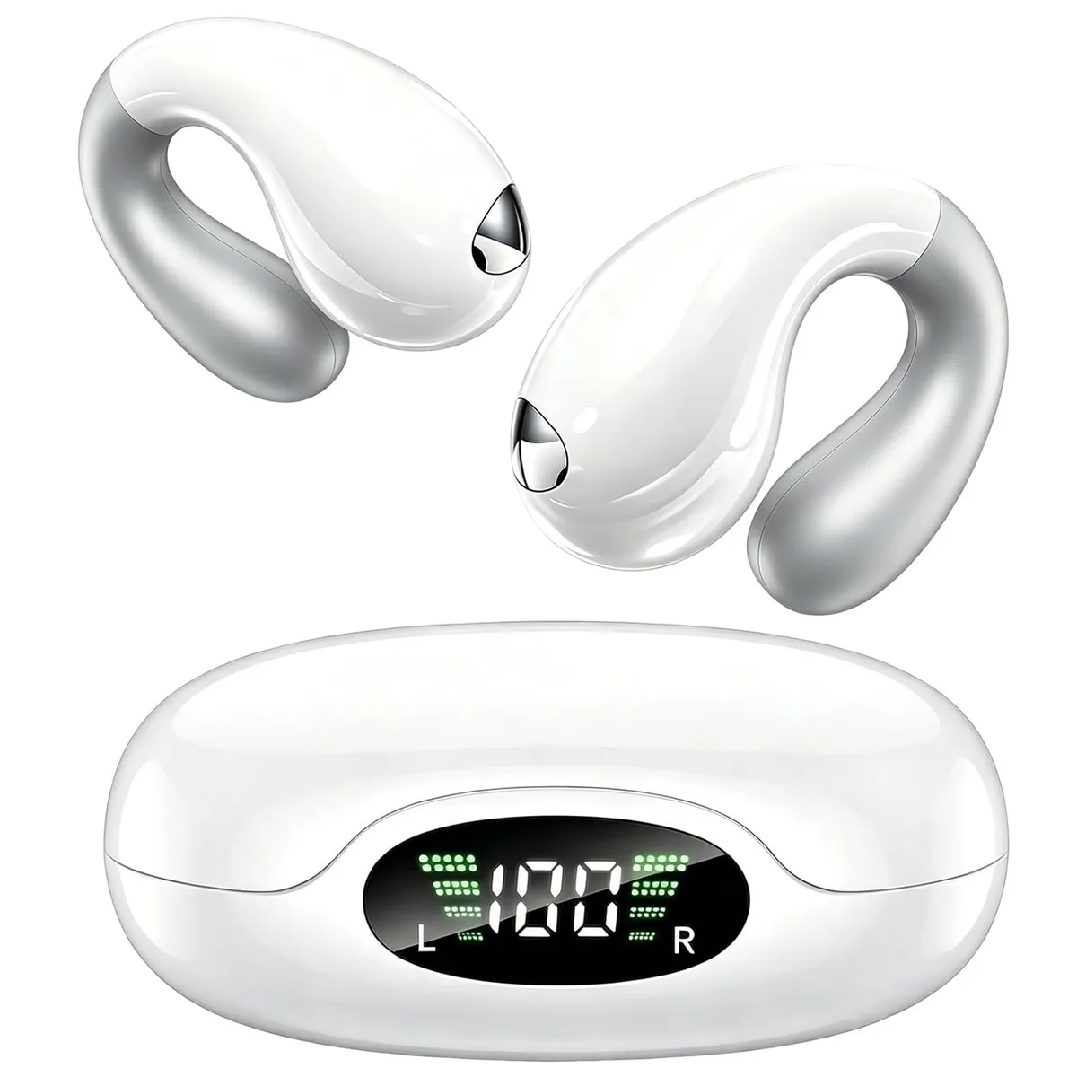 No Sew No Sew SS03 Open-Ear Earbuds Bluetooth 6.1 16.3mm White — product photo