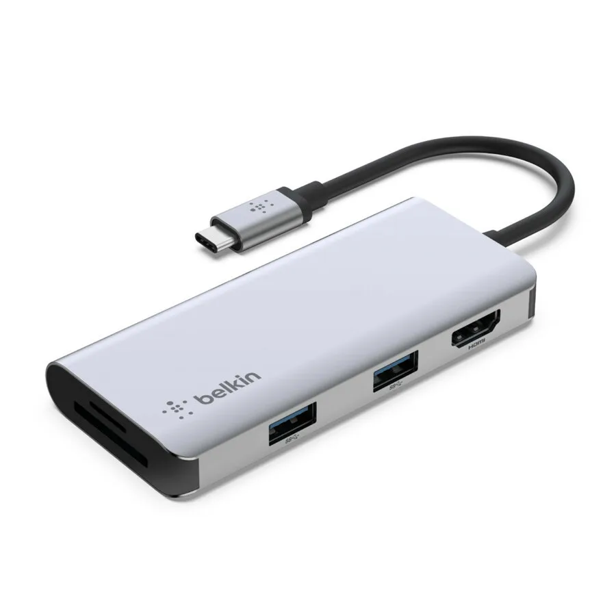 Belkin Belkin PVC002btSGY Docking Station 5-in-1 2x USB-A 3.1 4K HDMI 30Hz 5Gbps Silver — product photo