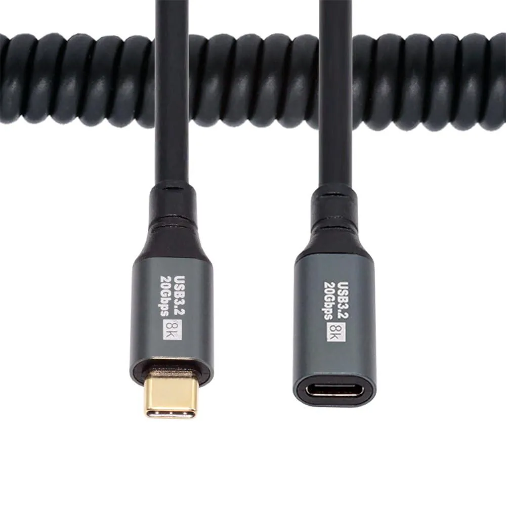 Fervit Fervit Stretch Coiled USB-C USB4 Cable 20Gbps 100W 8K — product photo