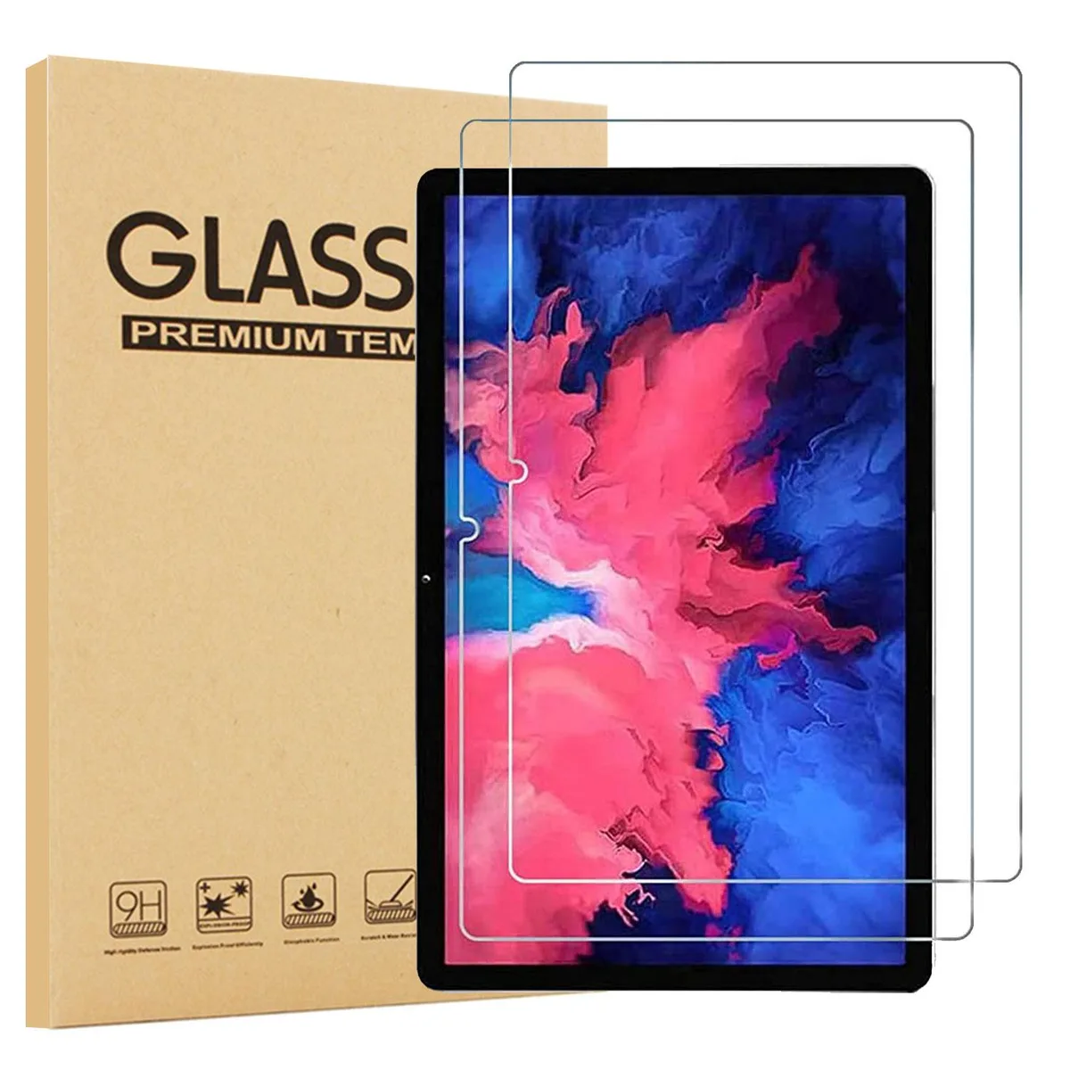 Two clear tempered glass screen protectors for 11 inch tablet