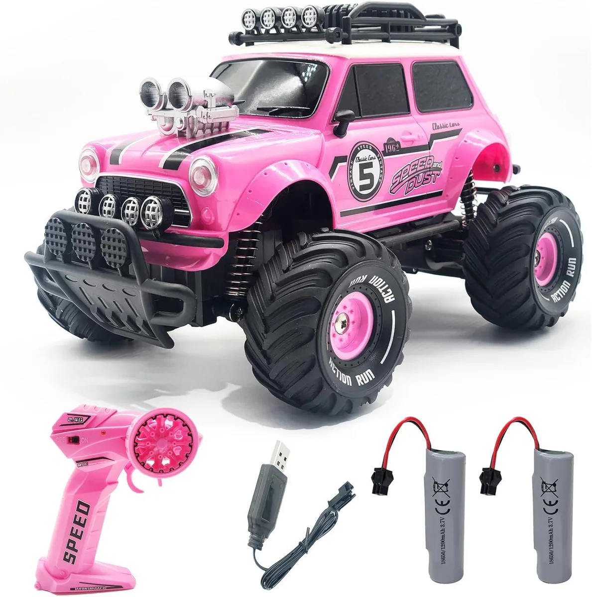 usbroway usbroway Pink RC Truck with Two Rechargeable Batteries — product photo