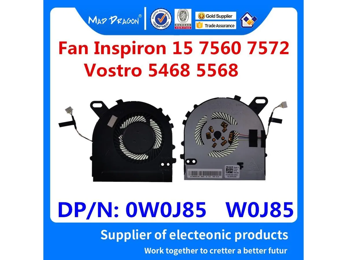 Fans Fans CPU Cooler Dell Inspiron 7560 7572 Vostro 5468 5568 0W0J85 — product photo