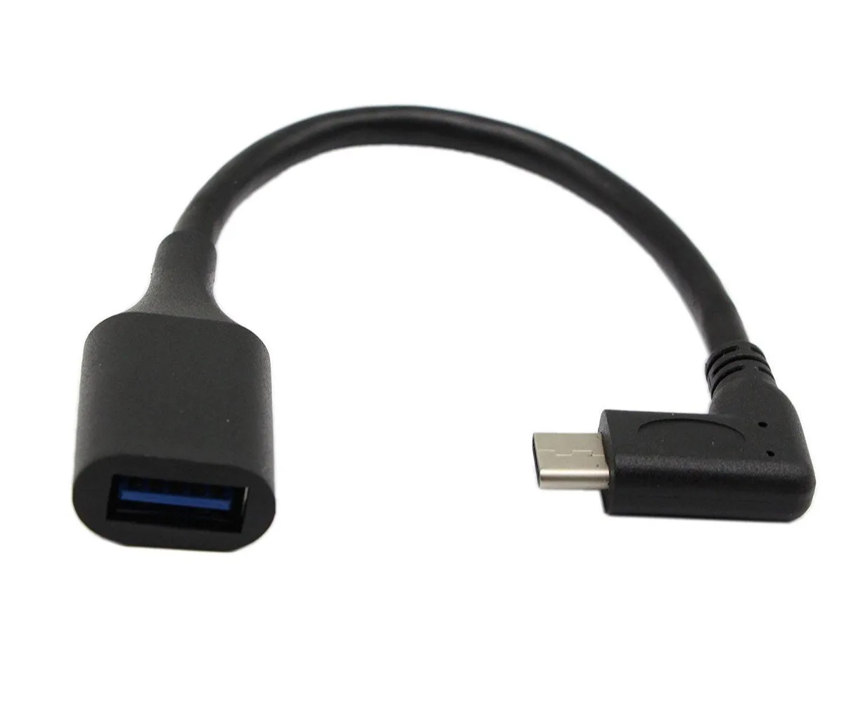 BUCIER BUCIER USB 3.0 Type-A Female to USB 3.1 Type-C Male 90° Angle OTG Cable 7inch — product photo