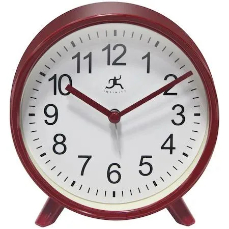 Infinity Instruments Infinity Instruments Red Tabletop Alarm Clock 5.75 inch 15684RD-4360 — product photo
