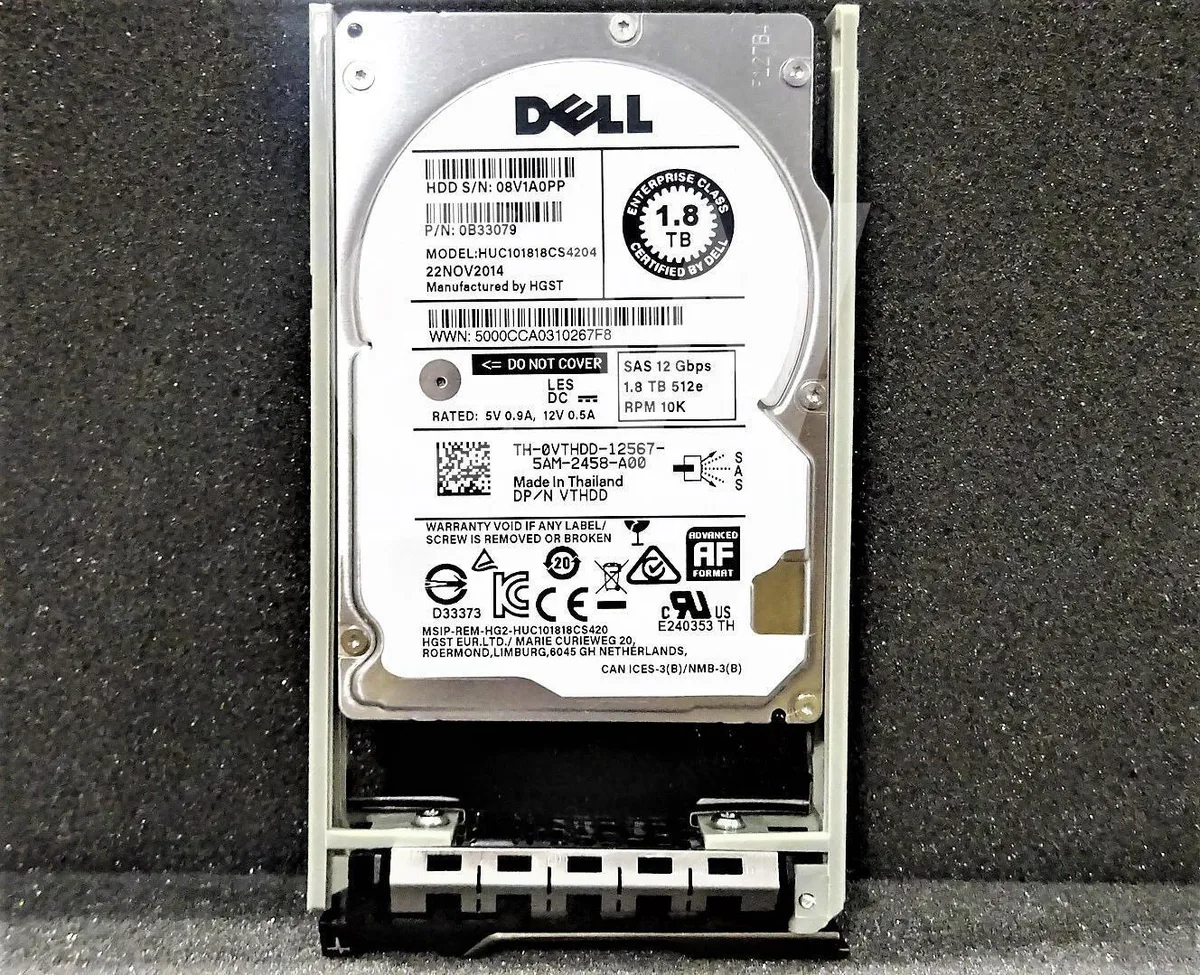 DELL DELL HUC101818CS4204 1.8TB 10000RPM 12G SAS 128MB 2.5in internal hard drive — product photo