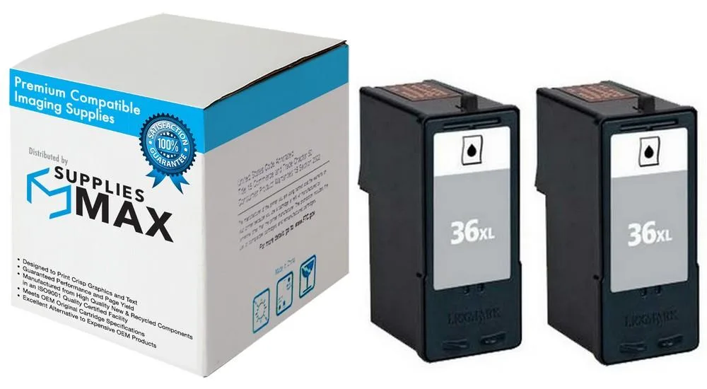 SuppliesMax SuppliesMax 18C2236 Black Inkjet Cartridge 2 Pack 475 Pages — product photo