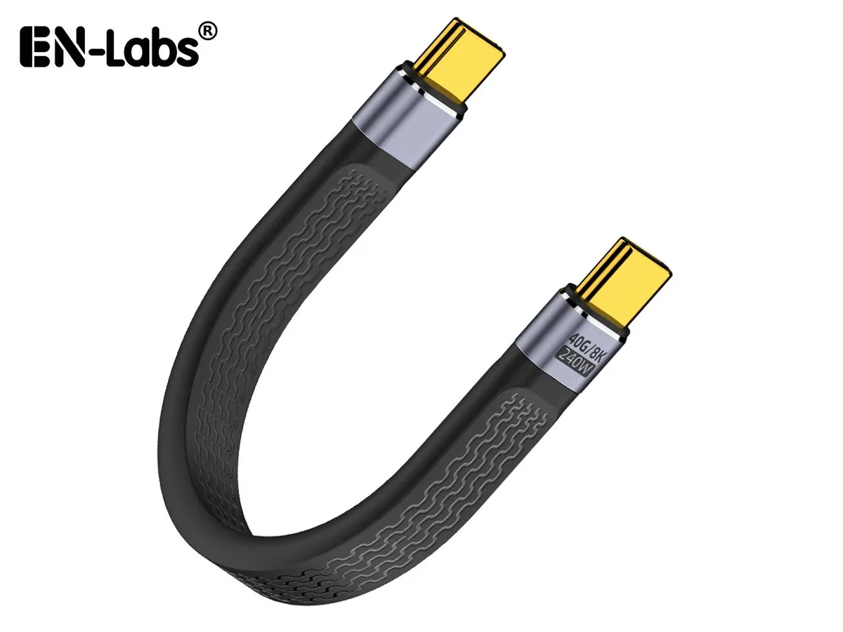 EN-Labs EN-Labs USB 4.0 Cable USB-C to USB-C 13cm 40Gbps 240W 8K@60Hz Thunderbolt 4/3 Black — product photo