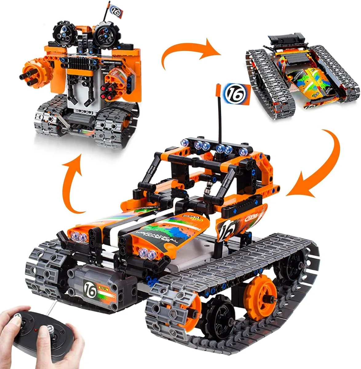 usbroway usbroway 3-in-1 STEM RC Building Kit Tracked Car Robot Tank 2.4GHz 392pcs — product photo