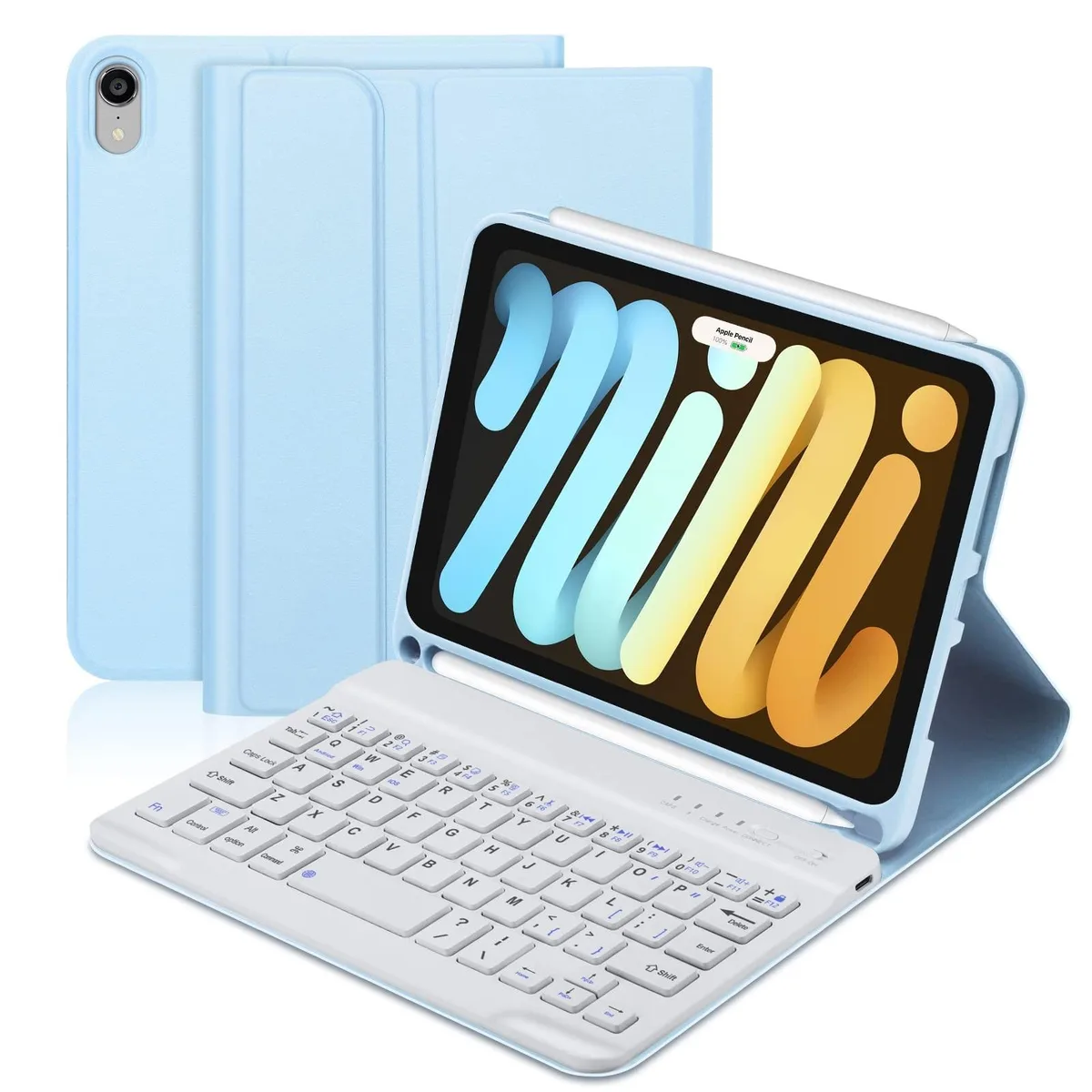 ARENTI ARENTI Keyboard Case iPad mini 7th Gen 2024 / 6th Gen 8.3 Inch Sky Blue 2 in 1 accessory — product photo