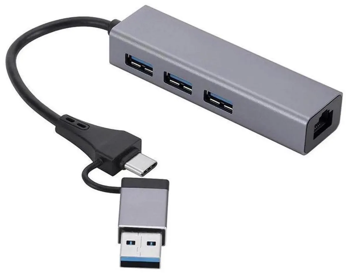 SMUGDESK SMUGDESK USB-C to Gigabit Ethernet Adapter with 3-Port USB 3.0 Hub — product photo