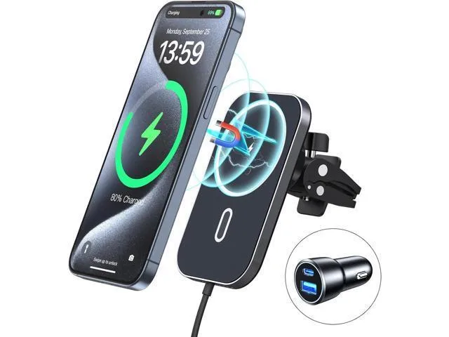 LORDWORLD LORDWORLD MagSafe Car Vent Charger 2024 Upgraded Magnet 360° Rotation — product photo