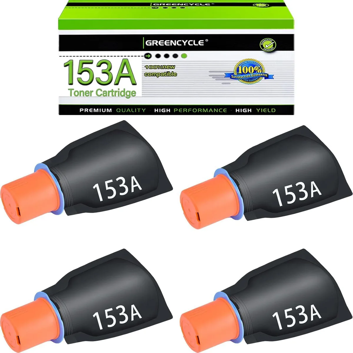 GREENCYCLE GREENCYCLE W1530A 153A Compatible Black Toner Cartridge 4 Pack — product photo