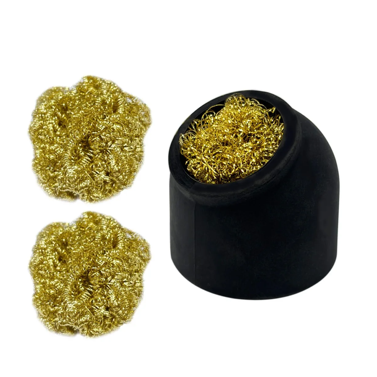  Soldering Iron Tip Cleaner 3pcs Brass Silicone 2024 — product photo